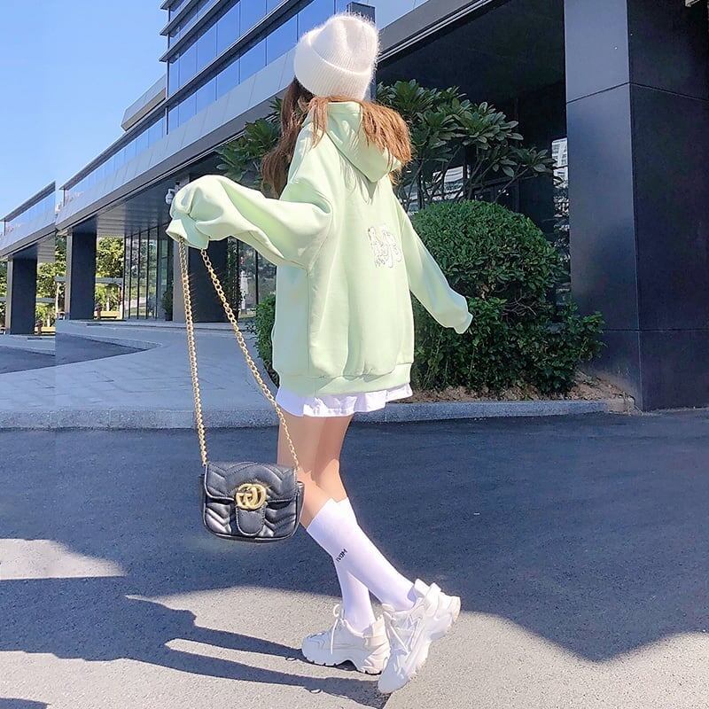 美人度アップ プリント ファッション スウェット パーカー＜S-3686＞