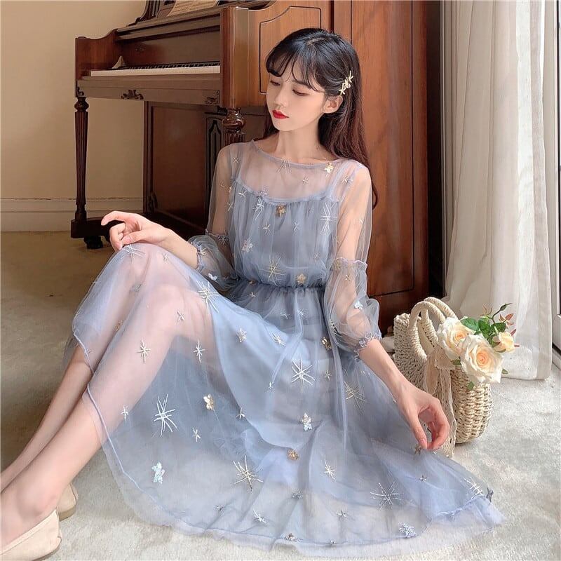 美人度アップ チュール チャーミング 切り替え ワンピース＜S-2896＞