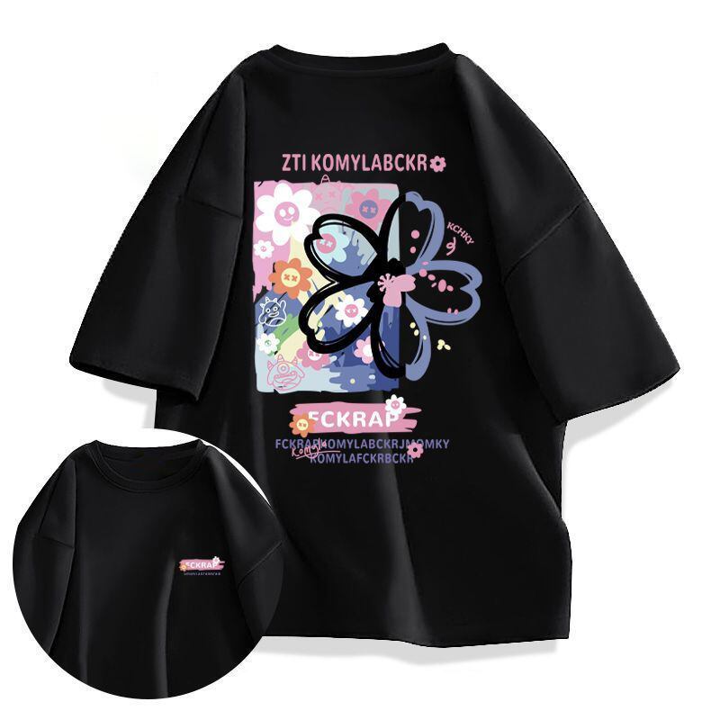 今季マストバイ ルーズ カジュアル プリント全6色 半袖Tシャツ<S-8850>