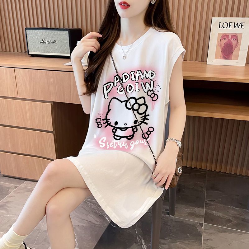 大人可愛い プリント ゆったり レディース ワンピース S-13270