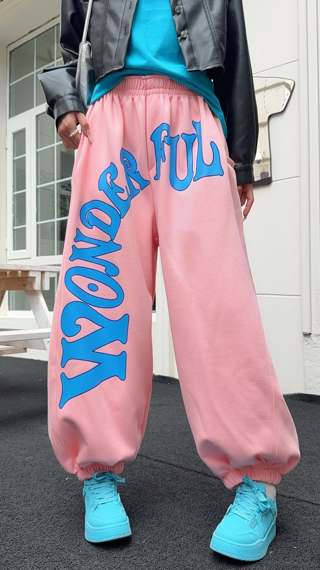 デザイン オシャレ 切り替え 4色 スウェット パンツ <S-12210>