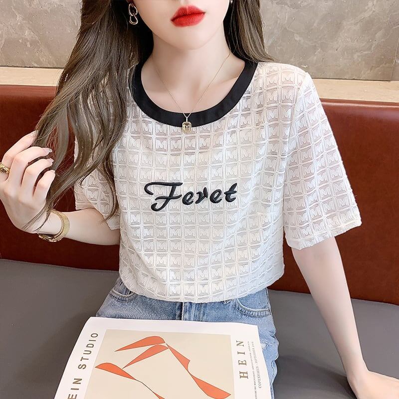 着心地抜群 切り替え カジュアル プリント Tシャツ カットソー＜S-3562＞