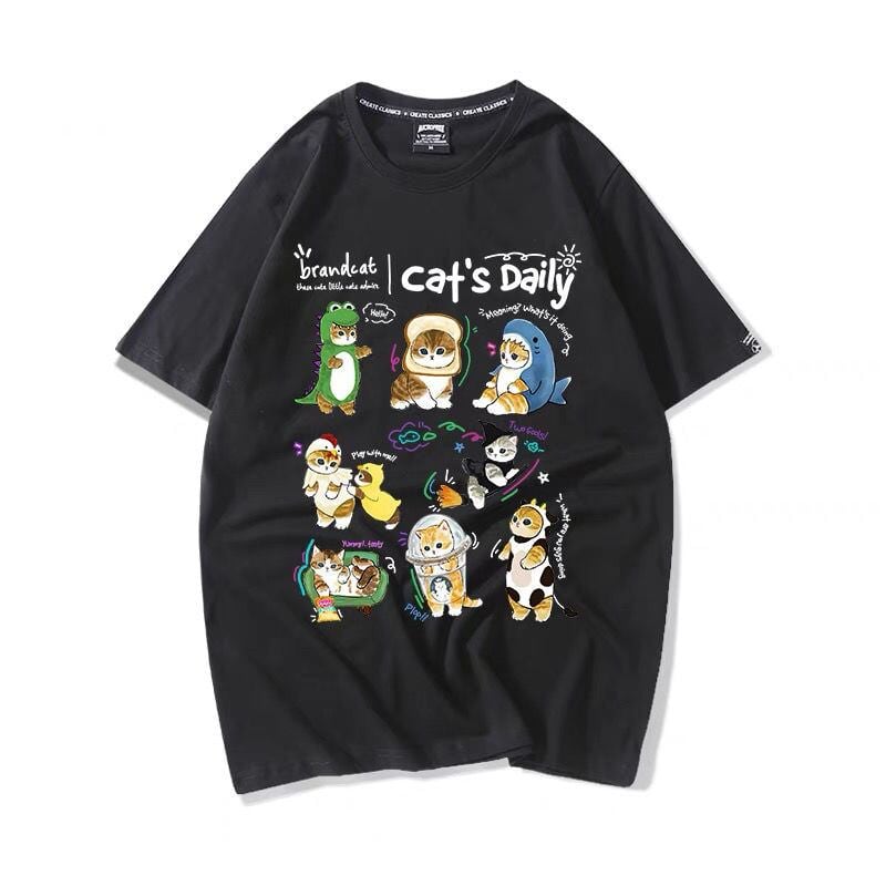 超人気 軽くて涼しくて可愛い！デザイン性抜群 カジュアル プリント全6色 半袖Tシャツ<S-9319>
