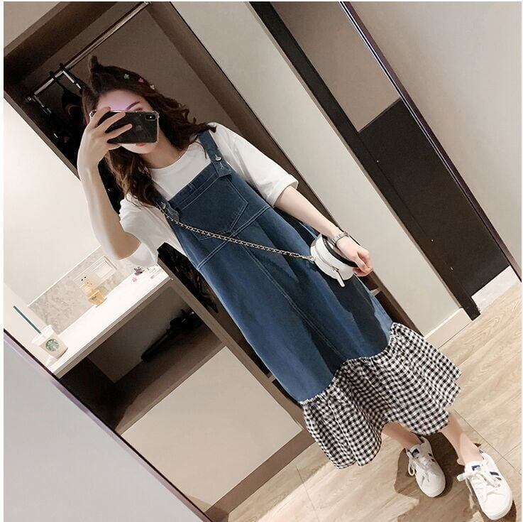 話題沸騰中 切り替え オシャレ度満点 半袖Ｔシャツ＋ワンピース セットアップ＜S-8322＞