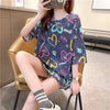 スタイリッシュ プリント 一目惚れ Tシャツ カットソー ワンピース＜S-3322＞