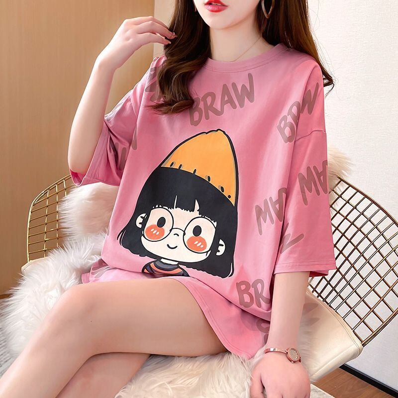 新商品 ラウンドネック 好感度満載 プリント Tシャツ カットソー＜S-8477＞