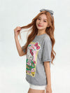 男女兼用 人気 プリント 半袖 Tシャツ <S-13177>