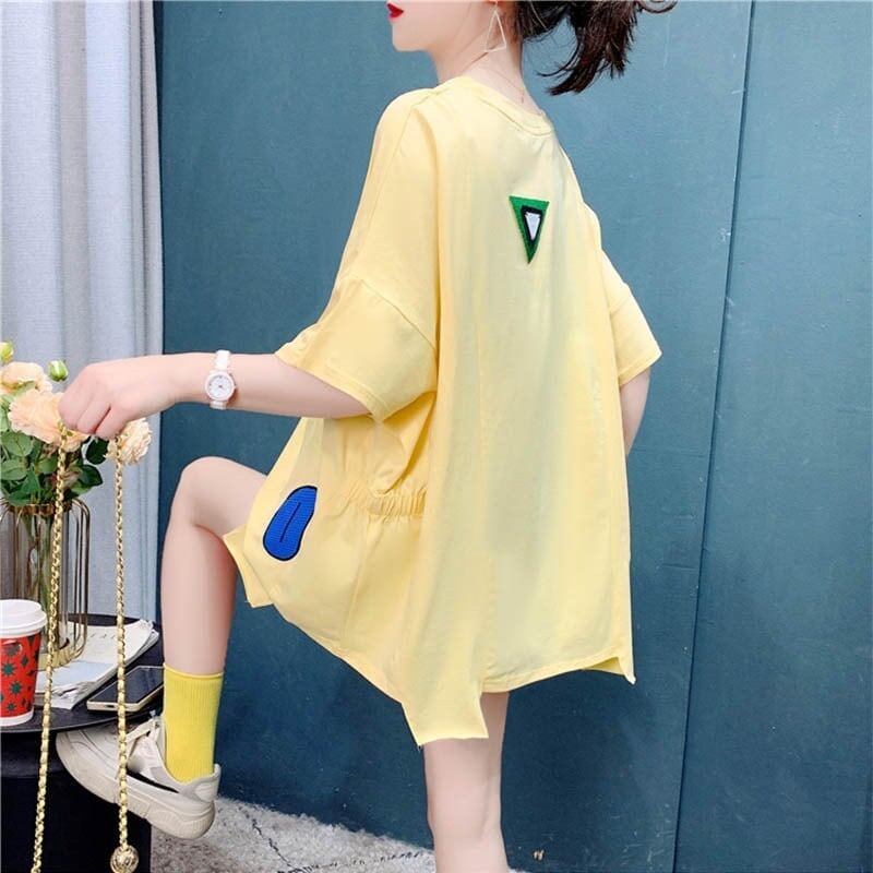 好感度満載 切り替え 美感いっぱい プリント Tシャツ カットソー＜S-3627＞