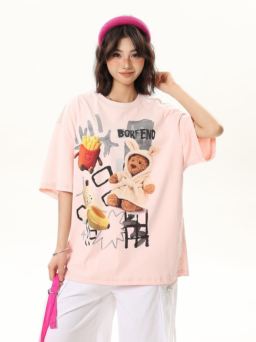 売れ筋 早い者勝ち 絶対流行 カジュアル 2色選択 Tシャツ<S-11178>