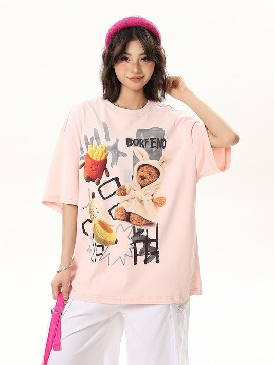 売れ筋 早い者勝ち 絶対流行 カジュアル 2色選択 Tシャツ<S-11178>