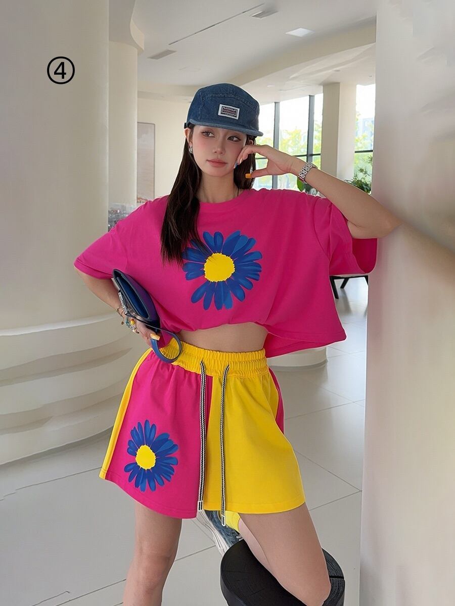 好感度UP カジュアル 真夏も快適 半袖 Tシャツ ショートパンツ セットアップ ＜S-11374＞