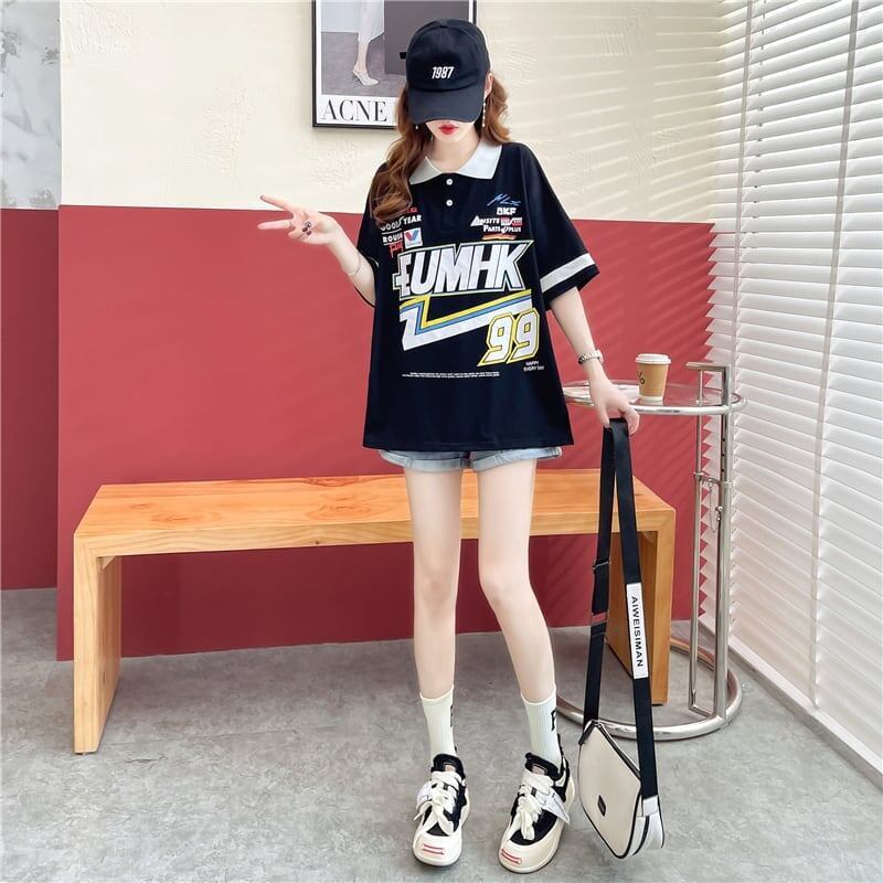 着心地抜群 切り替え 女性力を高める プリント Tシャツ カットソー＜S-3524＞