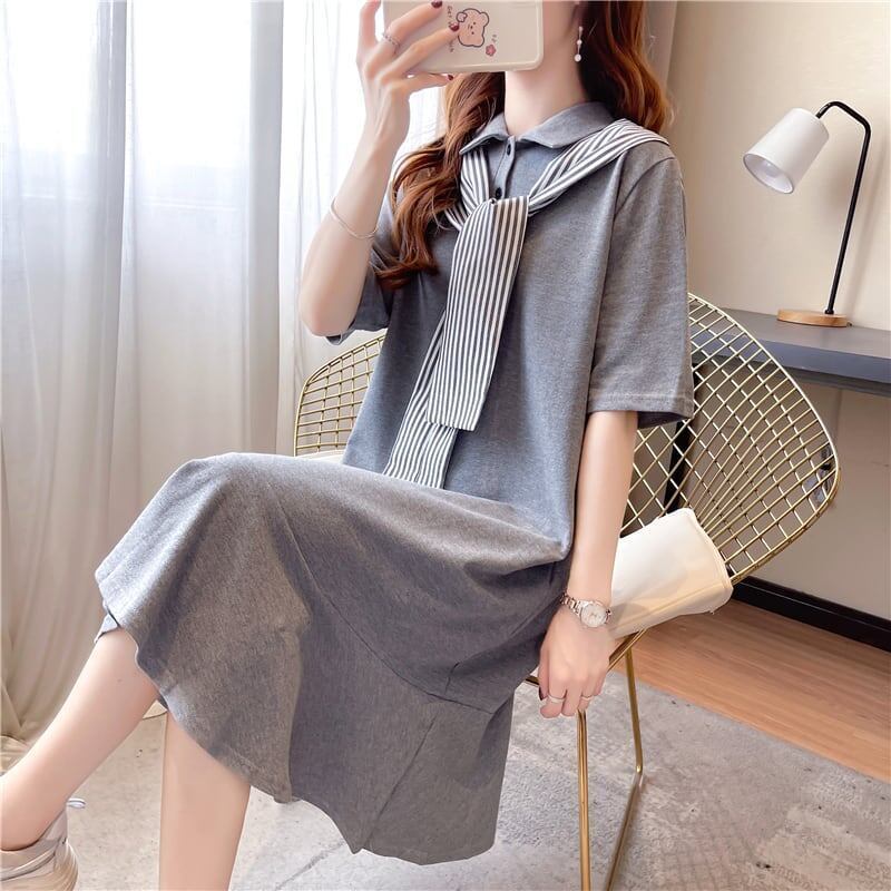 今季大好評 切り替え 美感いっぱい Tシャツ カットソー ワンピース＜S-3220＞