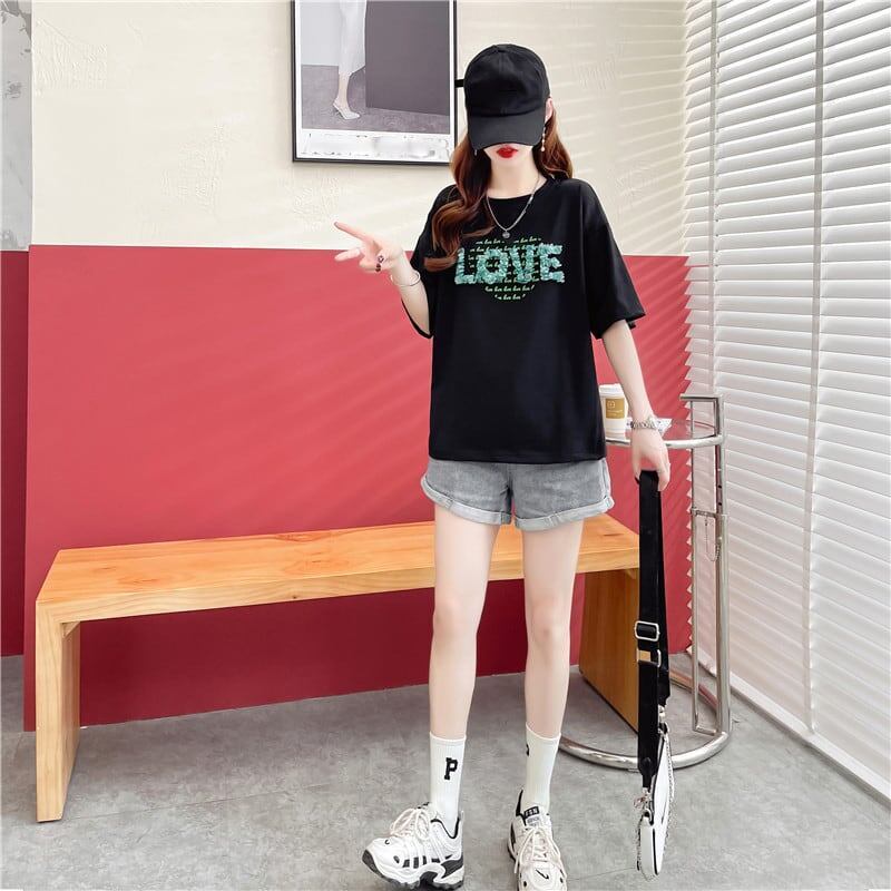 デザイン感 プリント チャーミング Tシャツ カットソートップス＜S-3151＞