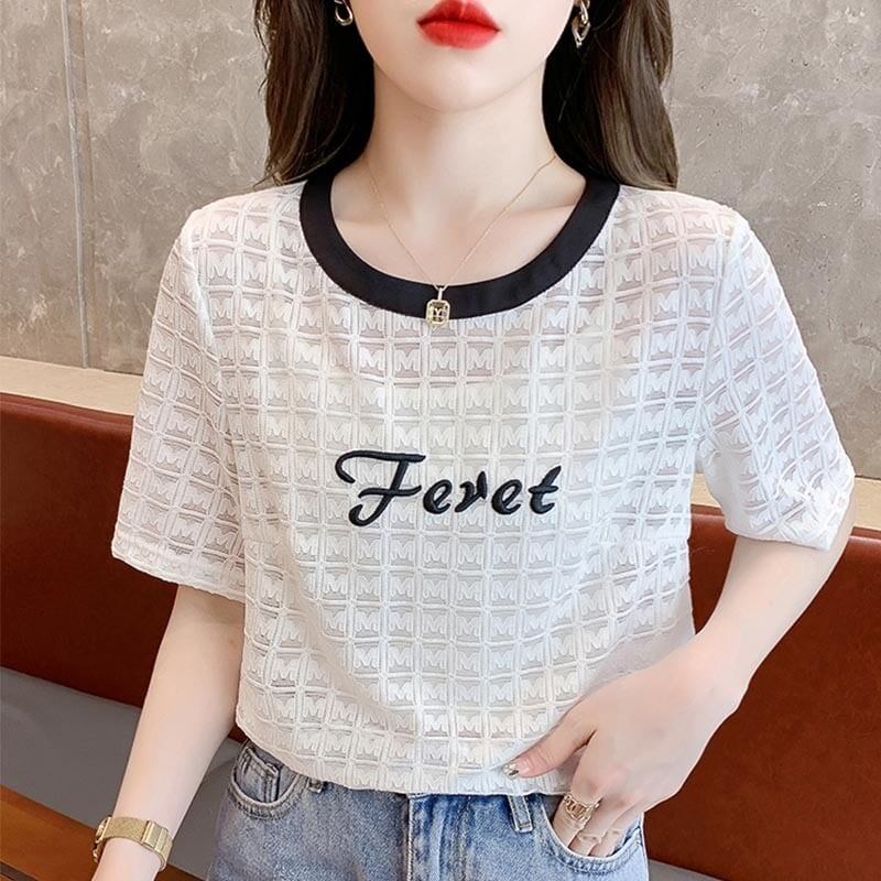 着心地抜群 切り替え カジュアル プリント Tシャツ カットソー＜S-3562＞