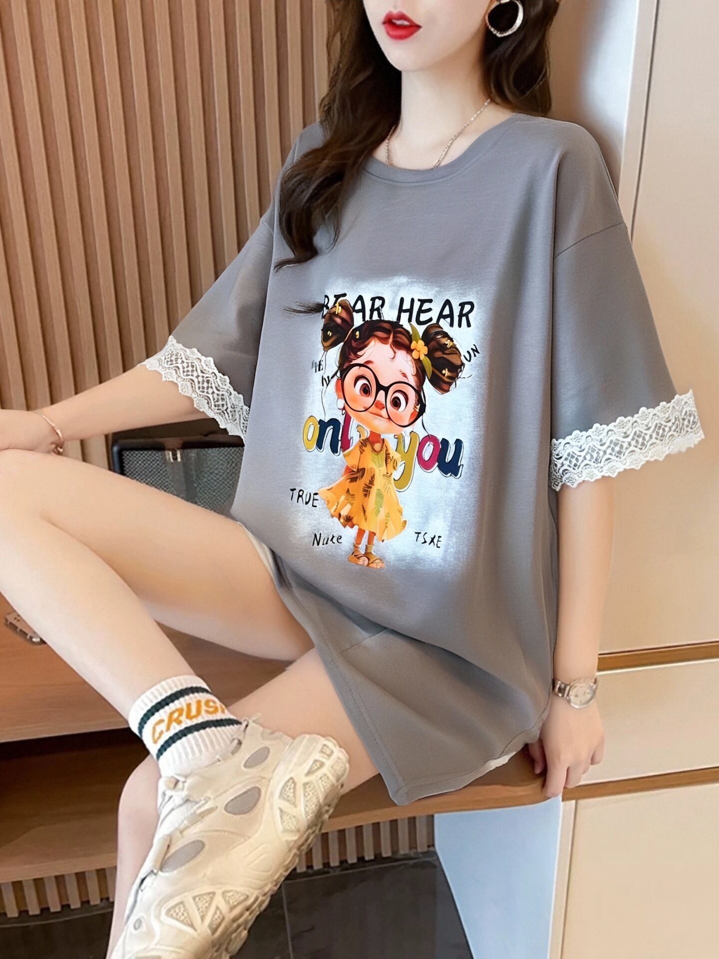 美人度アップ カジュアル 好感度UP 全4色 半袖 Tシャツ ＜S-11118＞