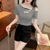 カジュアル 切り替え オシャレ度満点 プリント Tシャツ カットソー＜S-3565＞