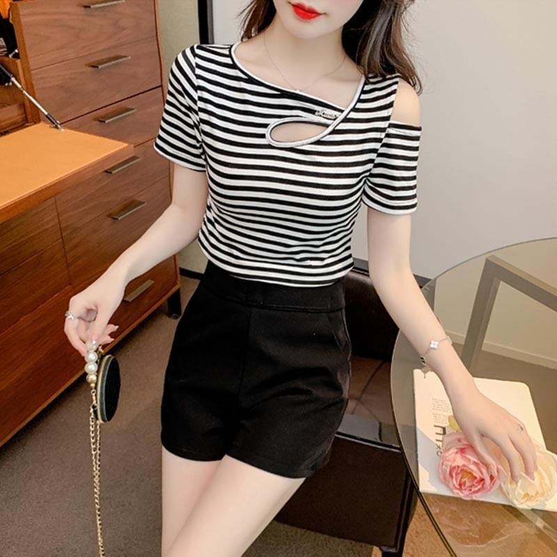 カジュアル 切り替え オシャレ度満点 プリント Tシャツ カットソー＜S-3565＞