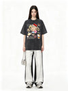 ゆったり シンプル プリント カジュアル Tシャツ S-13286