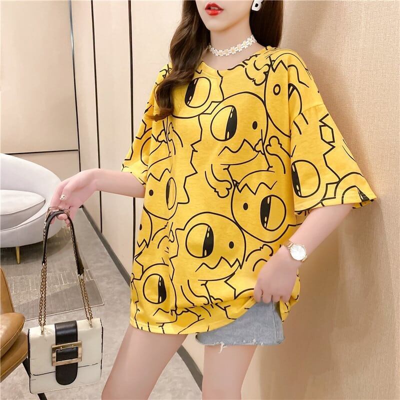カジュアル 切り替え ファッション プリント Tシャツ カットソー＜S-3484＞
