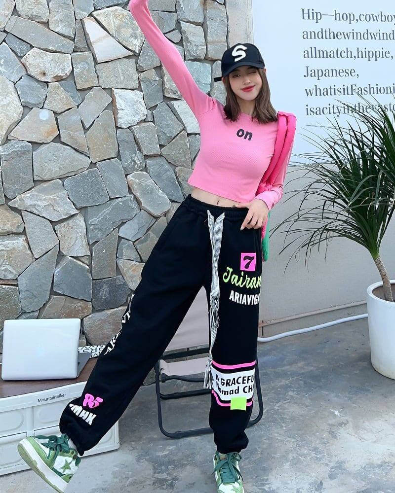 【裏起毛】見逃し厳禁 ファッション 個性派 スポーツパンツ<S-5846>