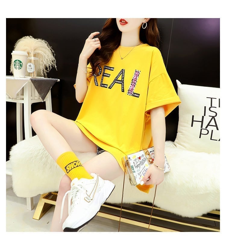 合わせやすい プリント アルファベット Tシャツ ゆったり 半袖 ＜S-2917＞
