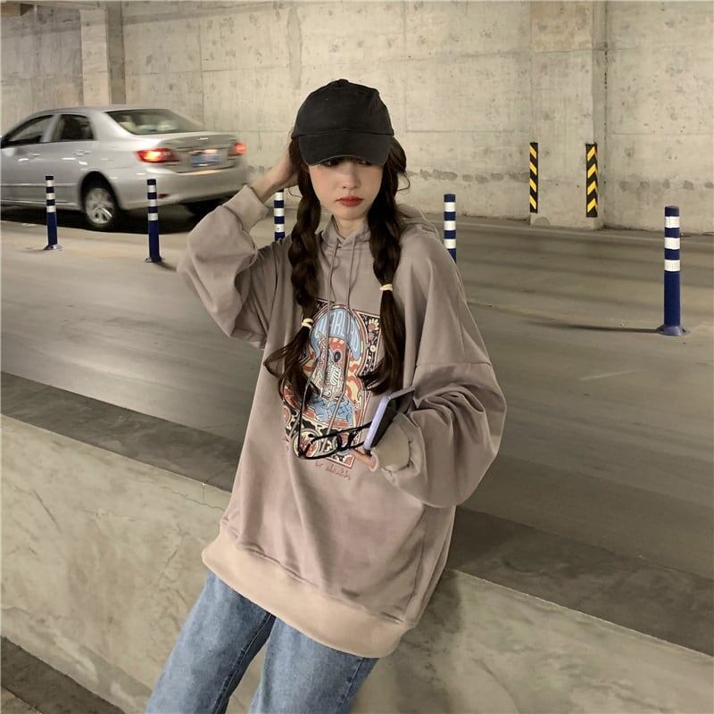 着心地抜群 プリント 女性力を高める 3色選択可 スウェット パーカー＜S-2897＞