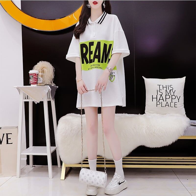 ゆったり感アップ 切り替え カジュアル プリント Tシャツ カットソー＜S-3506＞