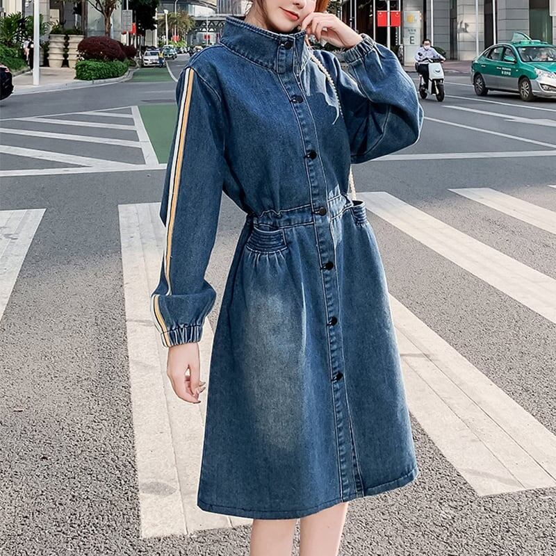 着痩せ 切り替え 美人度アップ 長袖 ワンピース＜S-2917＞