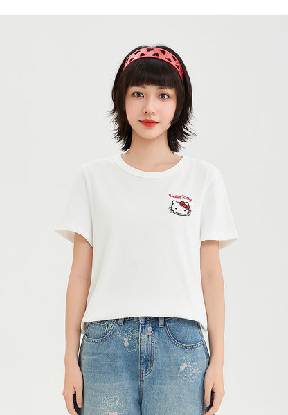 大人可愛い 品質のいい プリント 半袖 Tシャツ S-13219