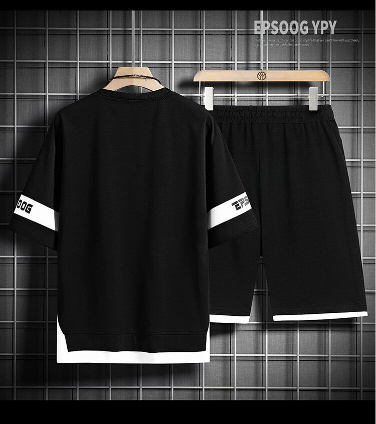 男女兼用 大人気 シンプル Tシャツ & ショーツ セットアップ MO-80020