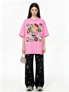 ゆったり シンプル プリント カジュアル Tシャツ S-13286