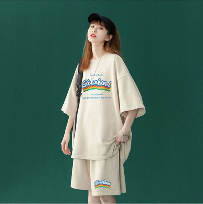 【半額セール】早い者勝ち  半袖Ｔシャツⅹパンツセット全4色 男女兼用<S-6553>