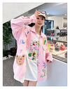 売り切れ必至 韓国風ファッション 上質 アバンギャルド プリント デニム Tシャツ ＜S-9479＞