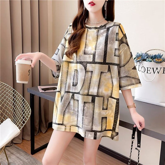 ゆったり感アップ アルファベット カジュアル Tシャツ カットソー＜S-3028＞