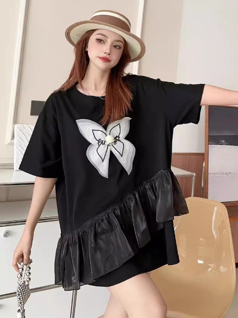 絶対欲しい 切り替え キュート プリントゆったり 半袖Tシャツ 全5色＜S-8271＞