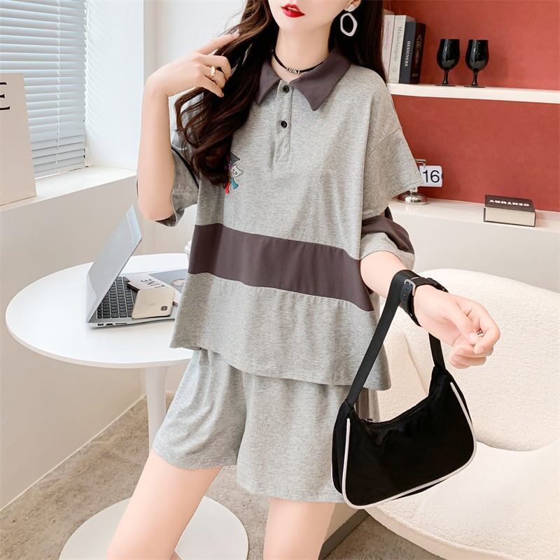 カジュアル Tシャツ＋ショートパンツ スタイリッシュ セットアップ＜S-3472＞