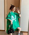 【半額！期間限定！！】新しいフロントショートバックロングオールマッチスポーツスタイルデジタルプリント半袖Tシャツ<S-2941>