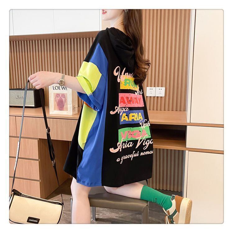売り切れ必至 切り替え カジュアル カラーマッチング プリント全2色 半袖Tシャツ<S-8723>