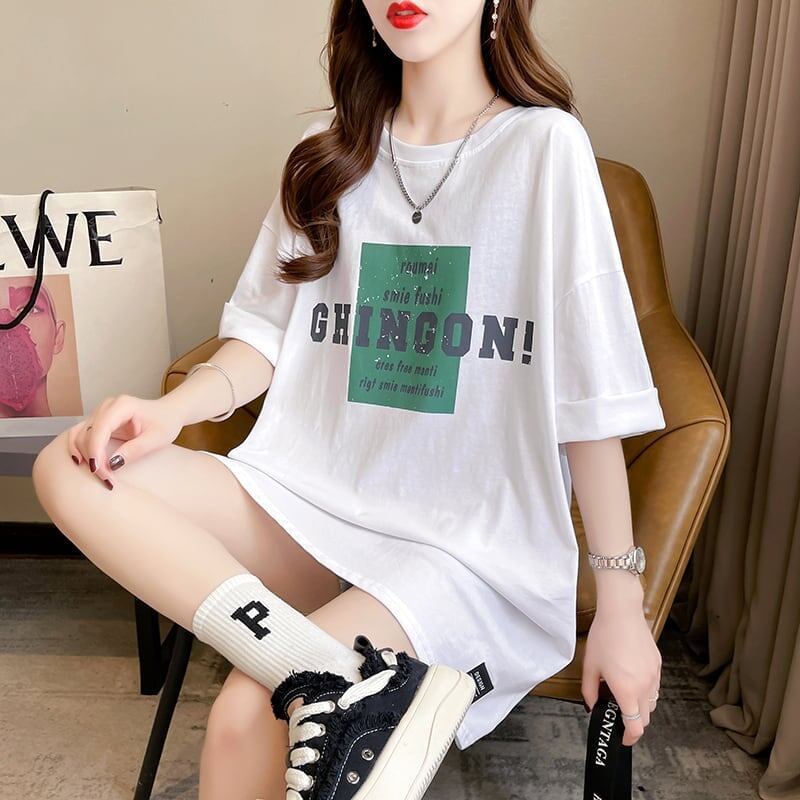 美人度アップ プリント ファッション Tシャツ カットソー＜S-3371＞