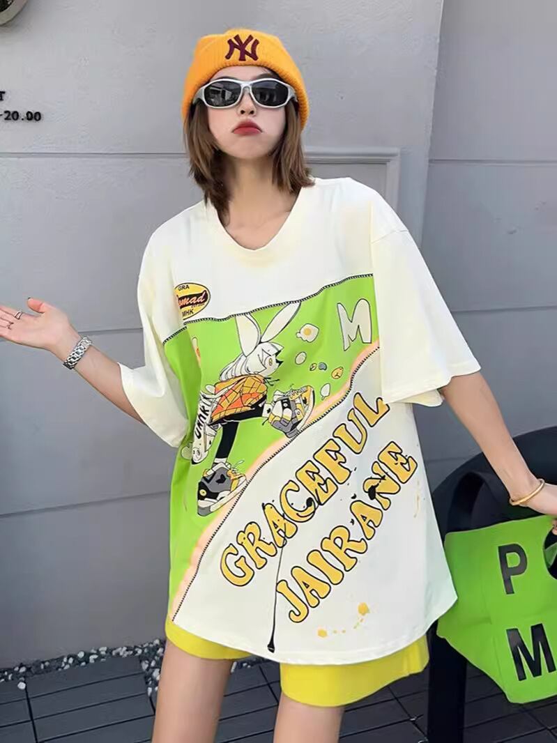 着回し力抜群 ファッション 個性派 レース プリント全3色 半袖Tシャツ<S-8981>