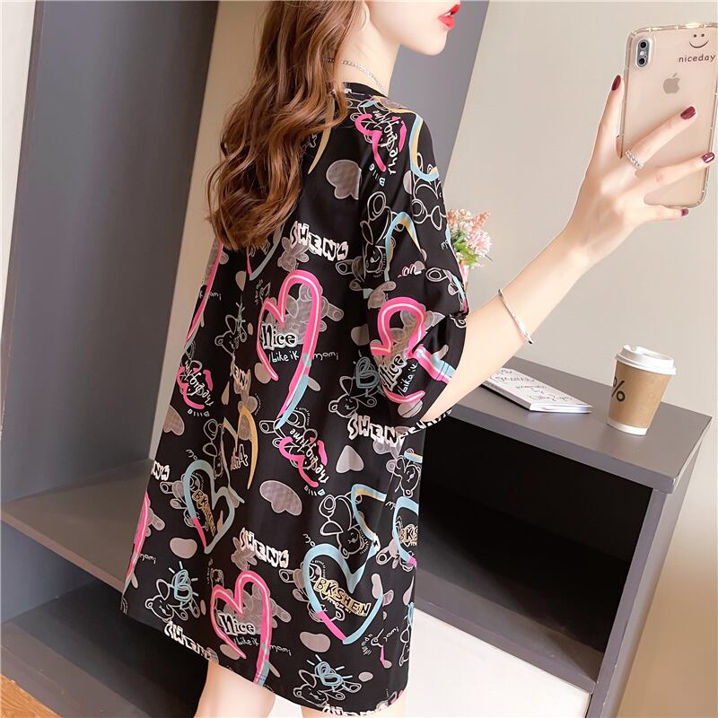 新商品 カジュアル 個性派 プリント ゆったり 半袖Tシャツ＜S-8534＞