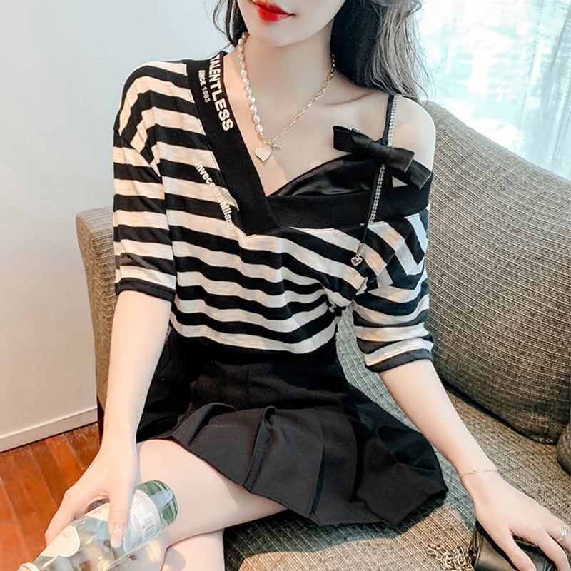 美人度アップ 3色選択可 チャーミング Tシャツ カットソー＜S-3267＞