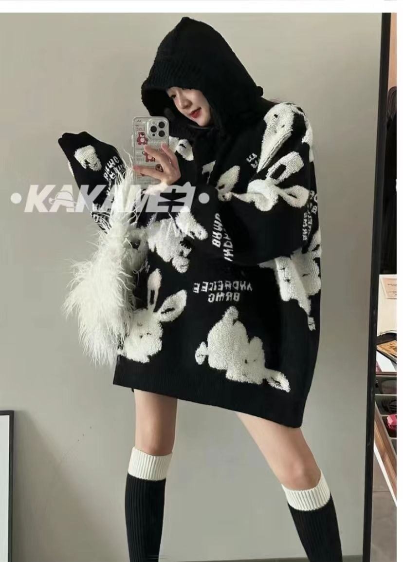美人度アップ  ファッション個性派ルーズ セーター<S-5675>