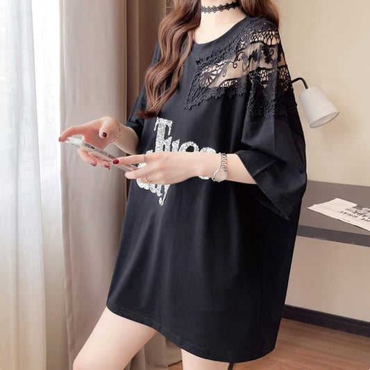 清純甘くて女子力UP ラウンドネック 一目惚れ 3色選択可 Tシャツ カットソー＜S-2950＞