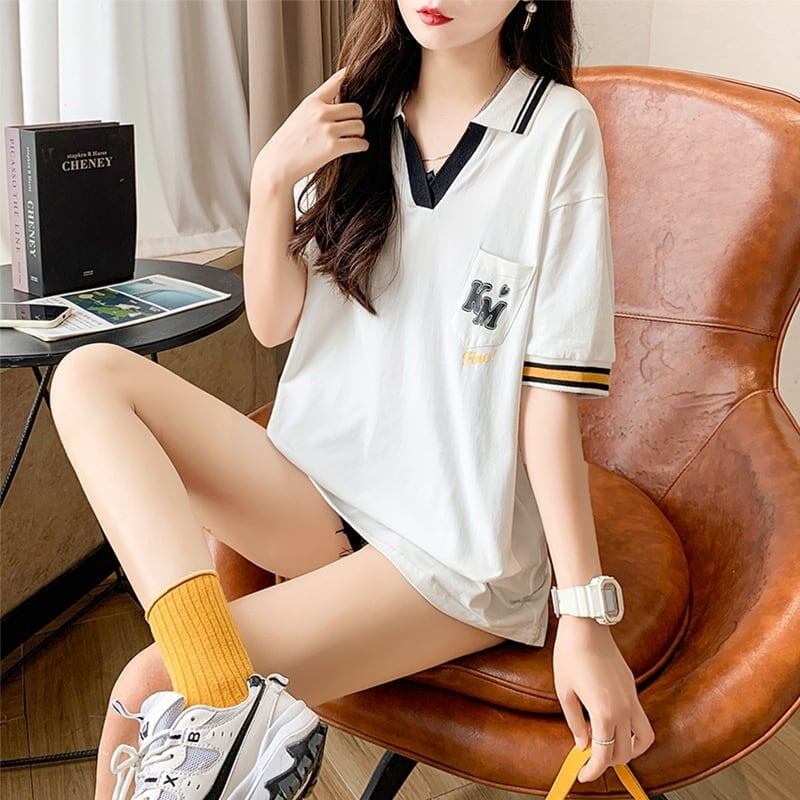 オシャレ度満点 切り替え カジュアル プリント Tシャツ カットソー＜S-3593＞
