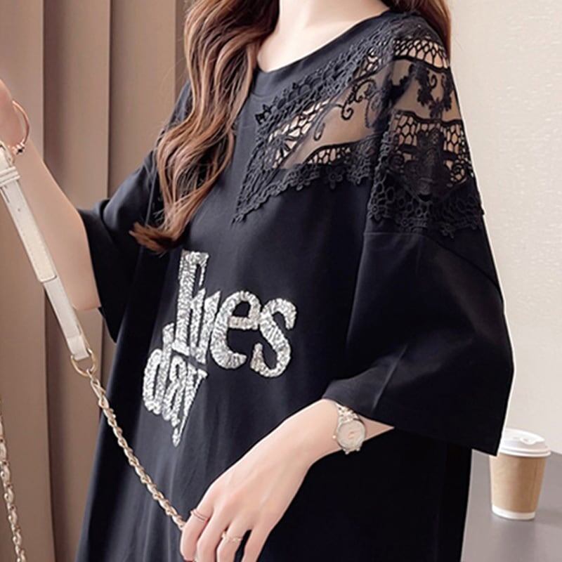 清純甘くて女子力UP ラウンドネック 一目惚れ 3色選択可 Tシャツ カットソー＜S-2950＞