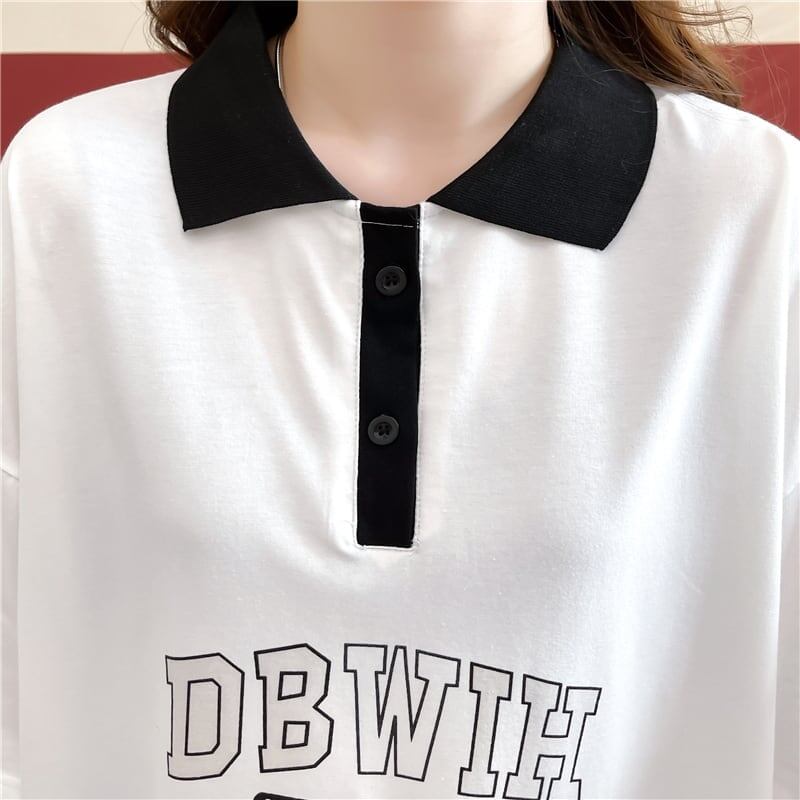 カジュアル 切り替え 着心地抜群 プリント Tシャツ カットソー＜S-3622＞