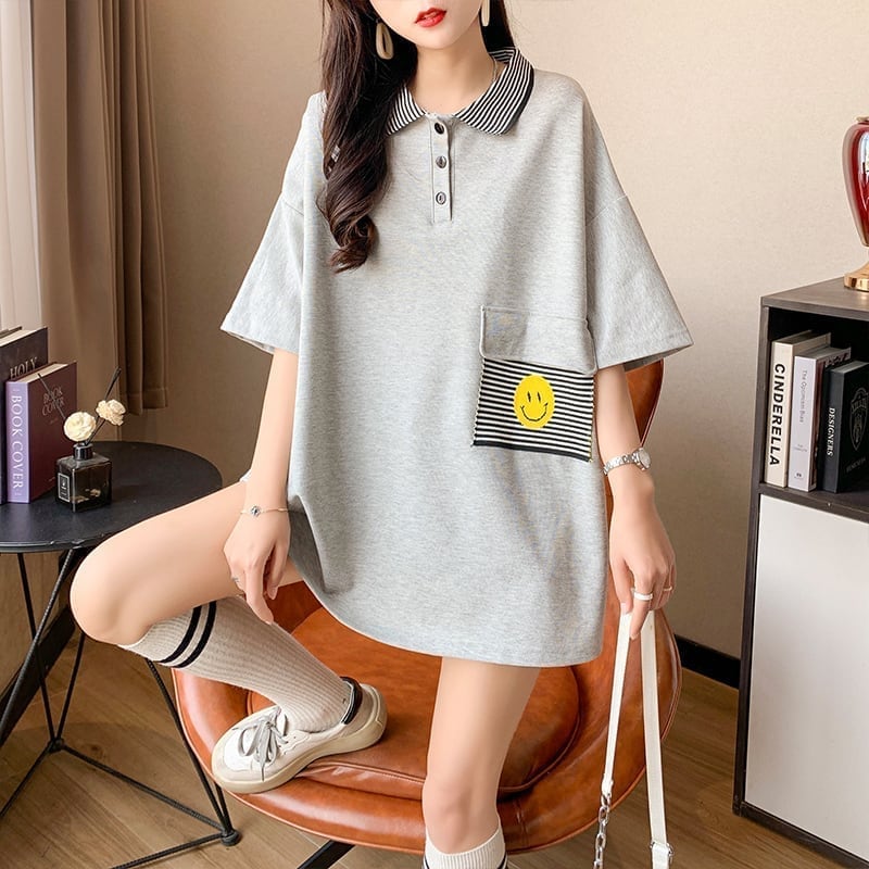 カジュアル 3色選択可 お洒落 ストライプ Tシャツ カットソー＜S-3068＞