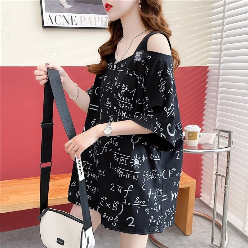着心地抜群 切り替え 女性力を高める プリント Tシャツ カットソー＜S-3572＞